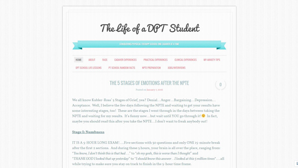 Life of a DPT Student. Physical therapy student blog